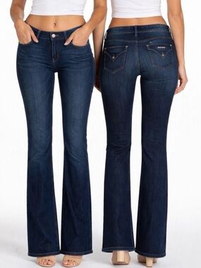 -Hudson Beth Baby Boot Flap Pocket Double Button Closure Stretch Jean Women W/28